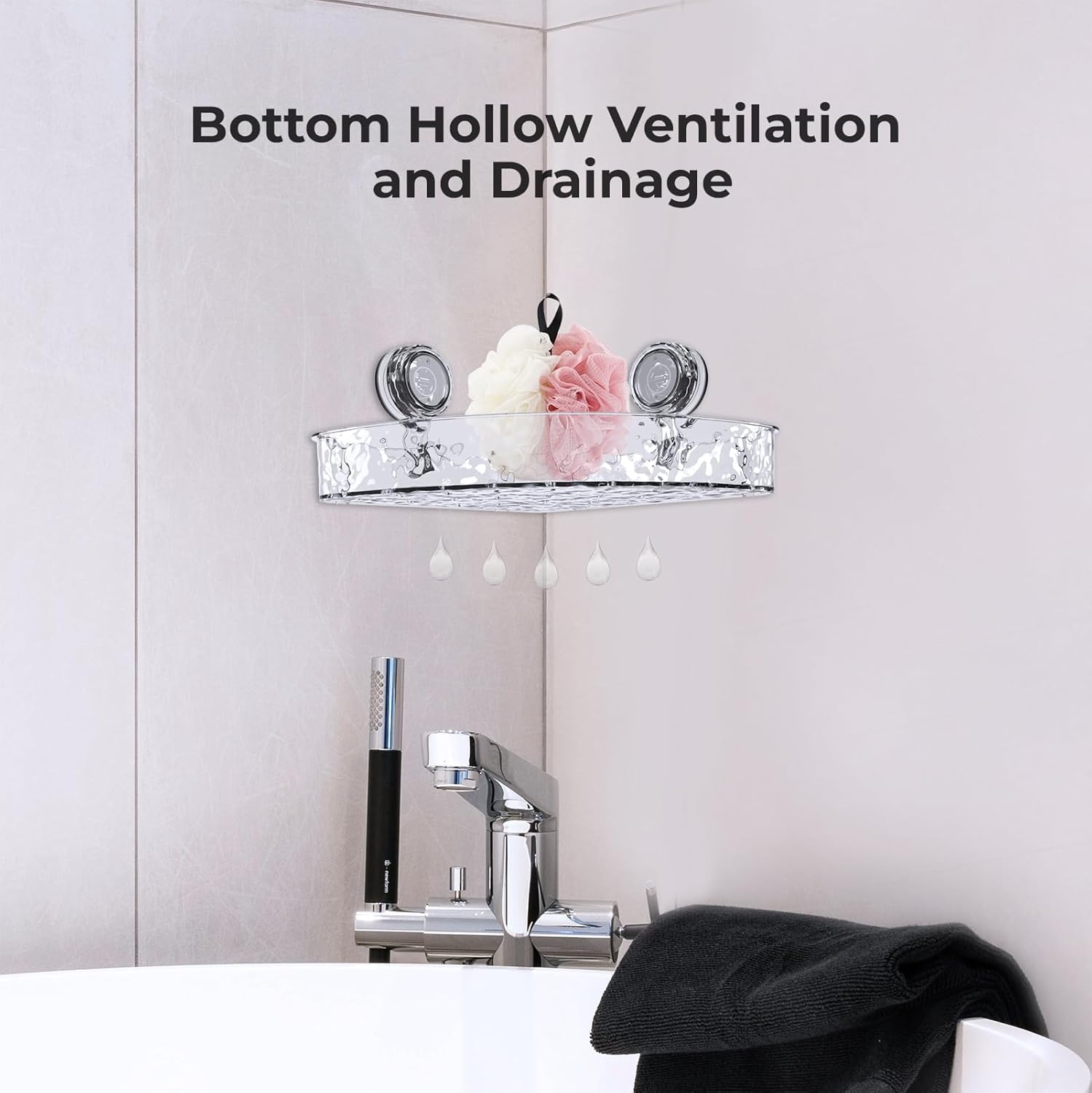 Soporte de plástico extraíble para baño, cocina, sala de estar, no requiere taladrar, fácil instalación, solución de almacenamiento versátil para iones domésticos
