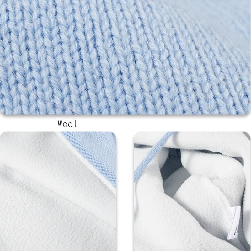 Student Wool Knitted Hat Ear Protection Warm Strap Woolen Hats