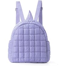 Womens Backpack Travel Backpack for Women, Quilted College Laptop Bookbag, Cute Casual Daypack purple