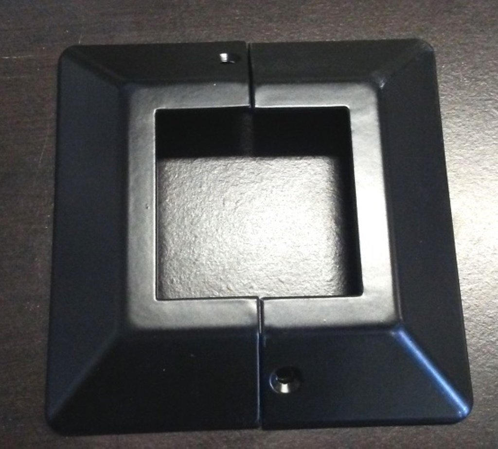 Lot of 6 Two Piece Aluminum Post Base Cover- Low Profile for 2" Post (Black)