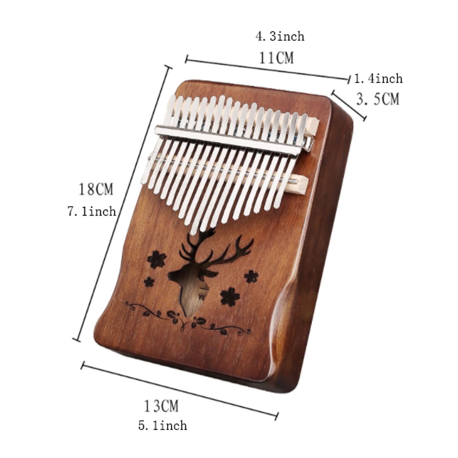 Suono Squisito Strumento Multifunzione per Pianoforte a 17 Tasti per Strumento Musicale a percussione per Principianti, Design Squisito della Testa di Cervo Sika Facile da Giocare