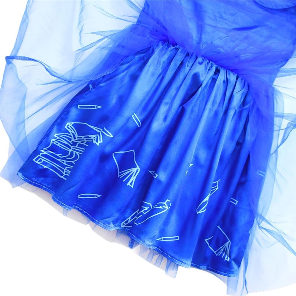 Dressy Daisy Reading Books Blue Fancy Dress Up Costume Party Outfit with Red Bowknot Hair Hoop for Toddler and Little Girls