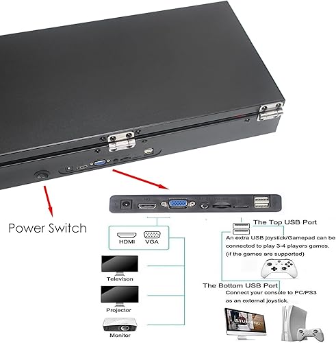 Miniatura 8 de 26800 en 1 Consola de juegos portátil de arcade de mano con pantalla HD de 17.5 pulgadas, doble jugador, caja matal 3D DX, búsqueda de máquinas de
