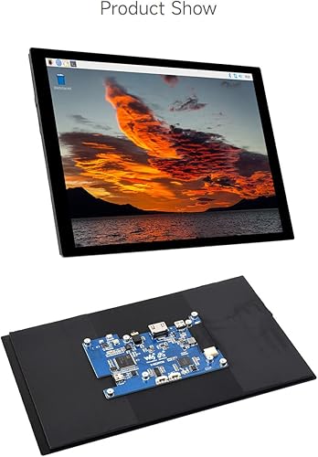 Vista 15 de Waveshare Pantalla LCD IPS táctil capacitiva de 8 pulgadas, sin carcasa trasera, resolución 1280×800, interfaz HDMI, compatible con Raspberry Pi