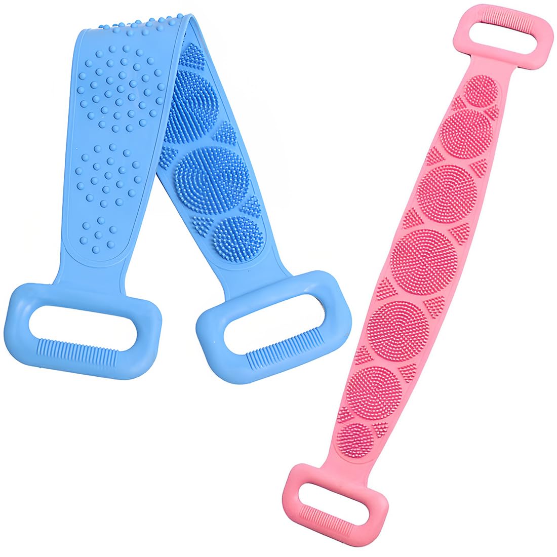 2 Pezzi Spazzola Bagno Schiena, spazzola schiena doccia, Spazzola Bagno Silicone, Massaggio Scrubber Schiena Bifacciale, Scrubber Esfoliante, Multifunzionale Doccia Spazzol, Spazzola Massaggio