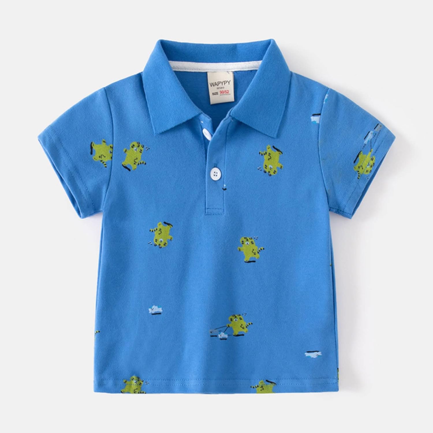Toddler Boys Polo Shirt Cute Graphic Short Sleeve Golf Athletic T Shirts Collared Neck Button Down Casual School Uniform