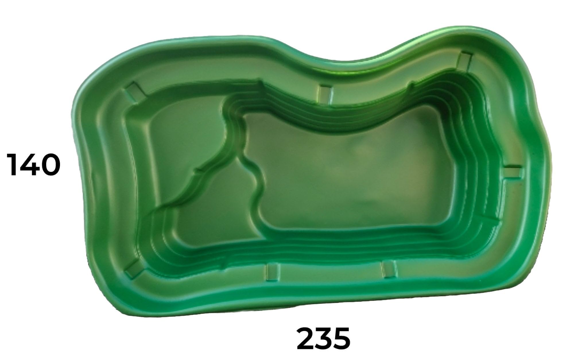Giordanoshop Laghetto Artificiale da Giardino 235x140x60 cm in Polietilene 1000 Litri Verde