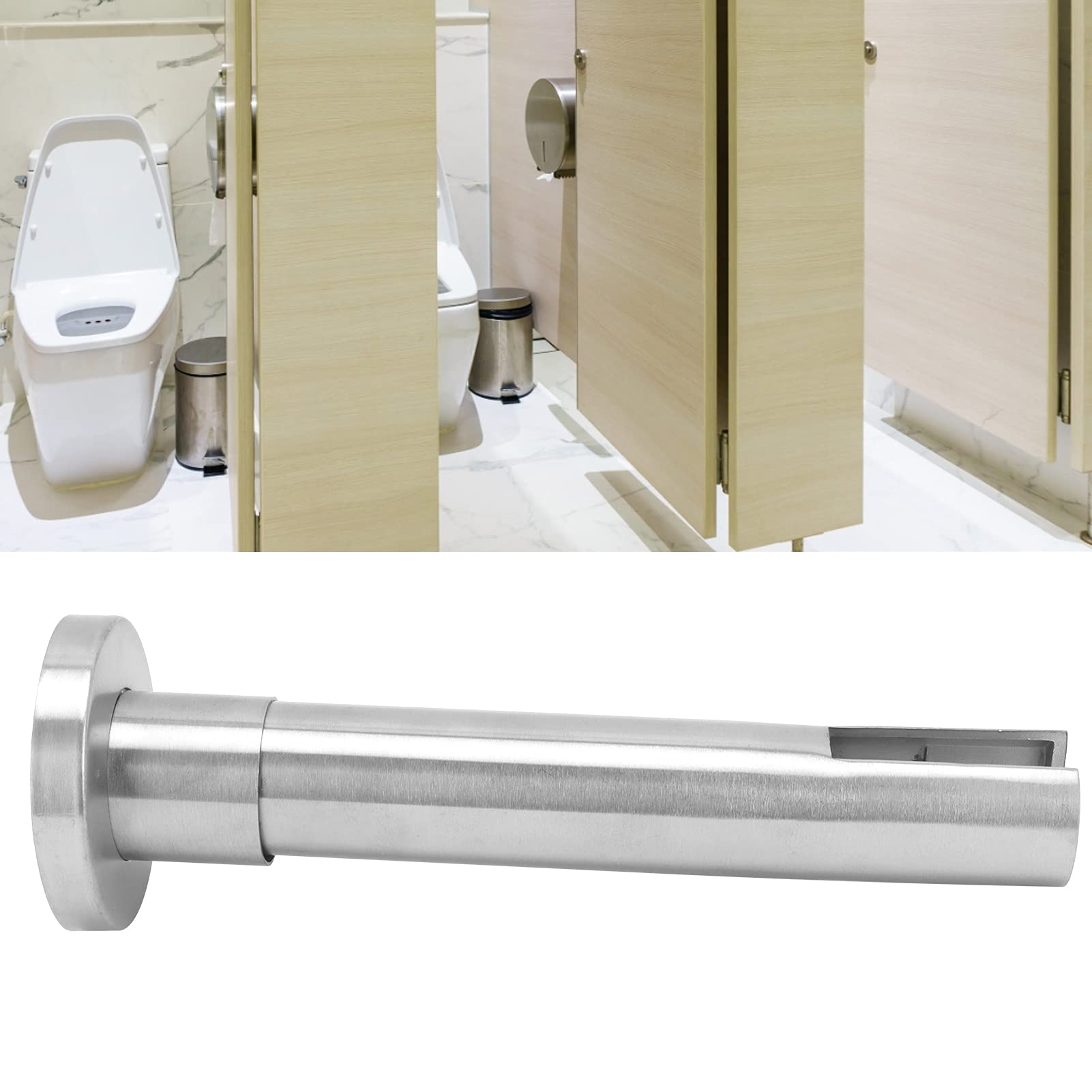 304 Stainless Steel Glass Floor Clamp - & Sturdy Glass Spigot for Public Bathrooms, Kitchens, and Humid Environments