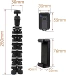 Phone Tripod, Linkcool Octopus Tripod with Wireless Remote Phone Holder Mount Use as iPhone Tripod, Cell Phone Tripod, Camera Tripod, Travel Tripod,Tabletop Tripod for iPhone Gopro (Black White)
