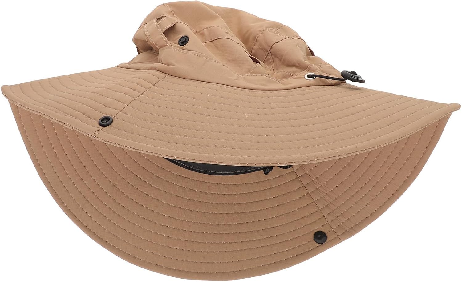 2pcs Unisex Wide Brim Fishing Hats for Men and Women Lightweight Nylon Sun Protection Caps with Comprehensive Face and Neck Coverage for Summer Camping and Beach Khaki