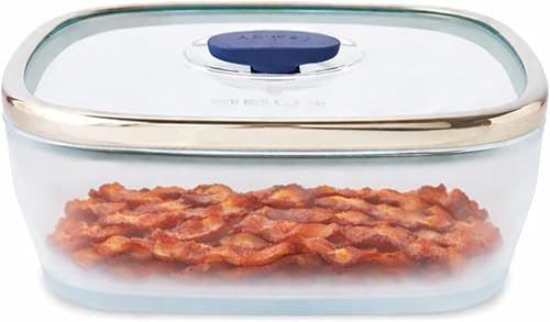 Miniatura 11 de Anyday Almacenamiento de alimentos de vidrio cuadrado de 10 tazas con tapa de vidrio | Preparación de comidas y utensilios de cocina para microondas