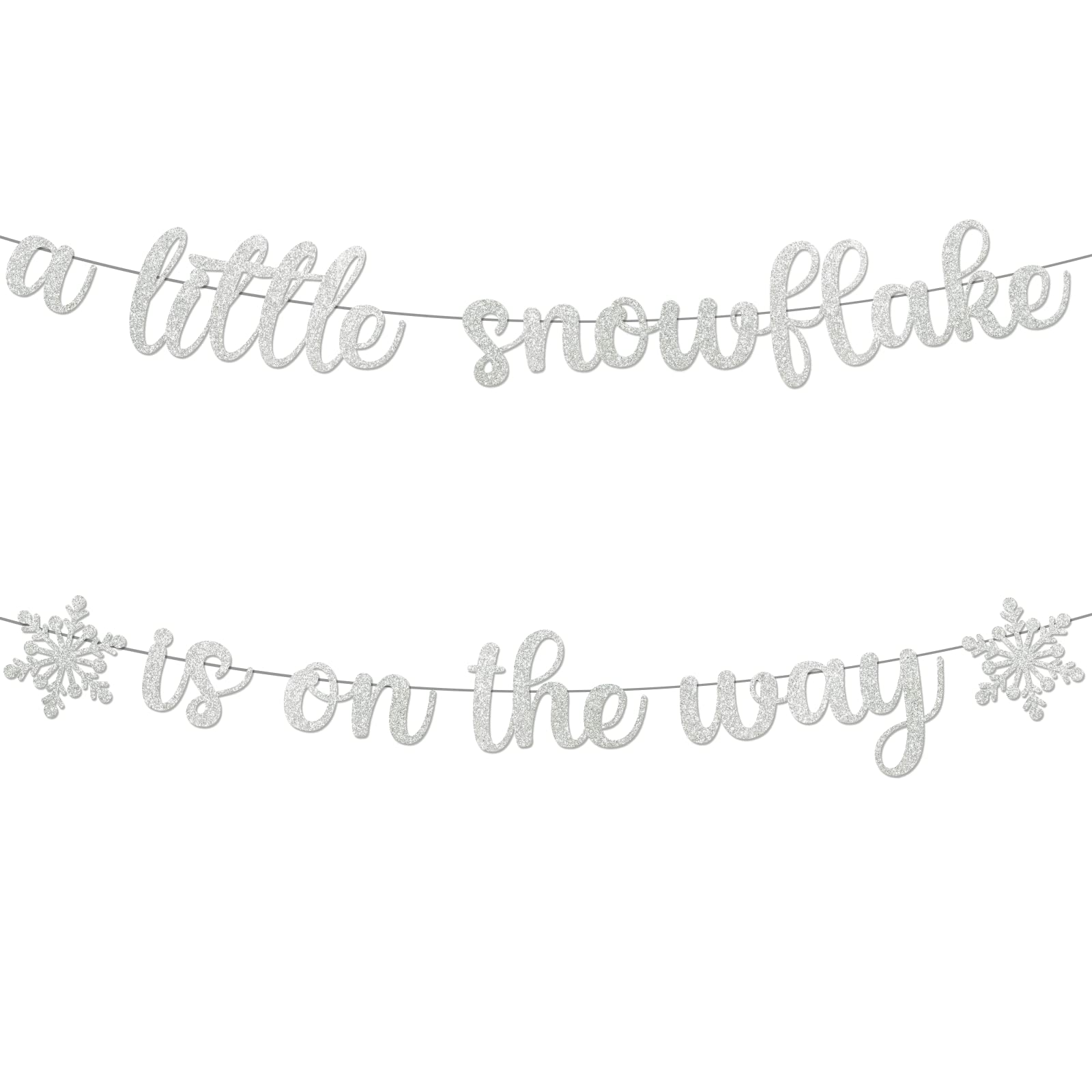 A Little Snowflake is On The Way Baby Shower Banner Winter Wonderland Decorations Winter Baby Shower Decorations for Girl Winter Gender Reveal decorations