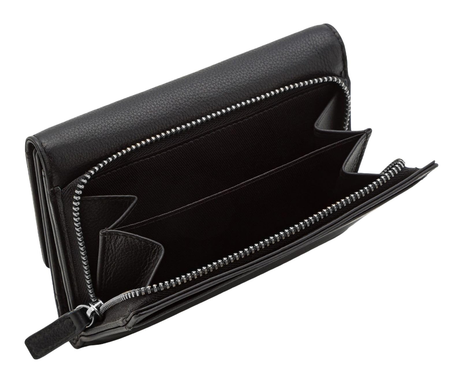 L.Credi Pelle portafoglio Evelyn Flap Wallet Black nero