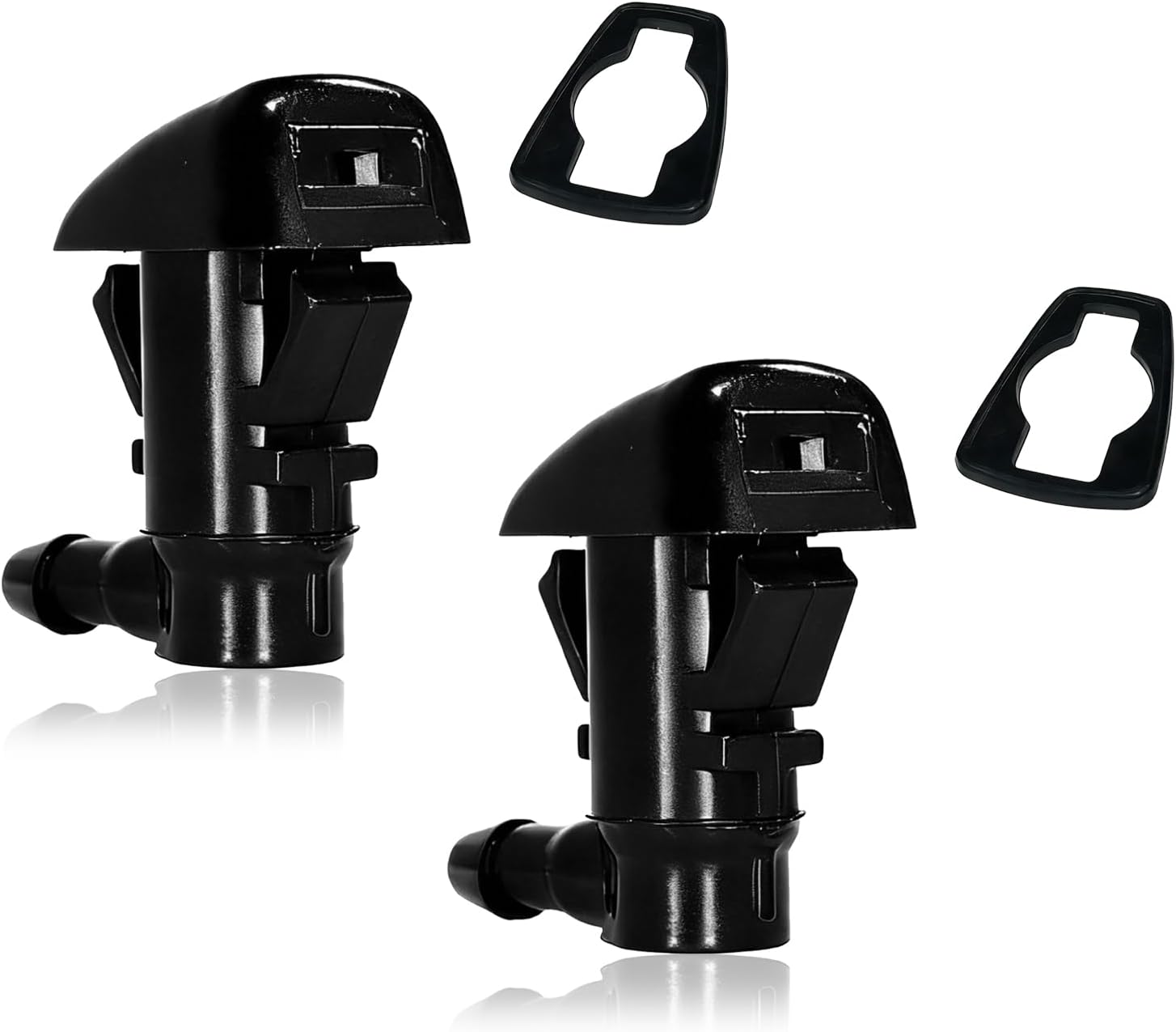 Windshield Washer Nozzle, Wiper Nozzle Spray Kit Replacement Compatible with Cadillac CTS 2008-2015 Replace for OEM #25815793, Durable Front Windshield Wiper Spray Nozzles Jet (Pack of 2, Black)