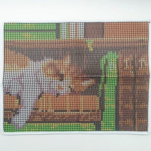 Image of Howie's Latch Hook Kits for Adults, DIY Cat-Book Latch Hook Kit Rug Crochet Yarn, Color Preprinted Pattern Embroidery Decoration(Cat-Book, 19.69 x 14.96 inch)