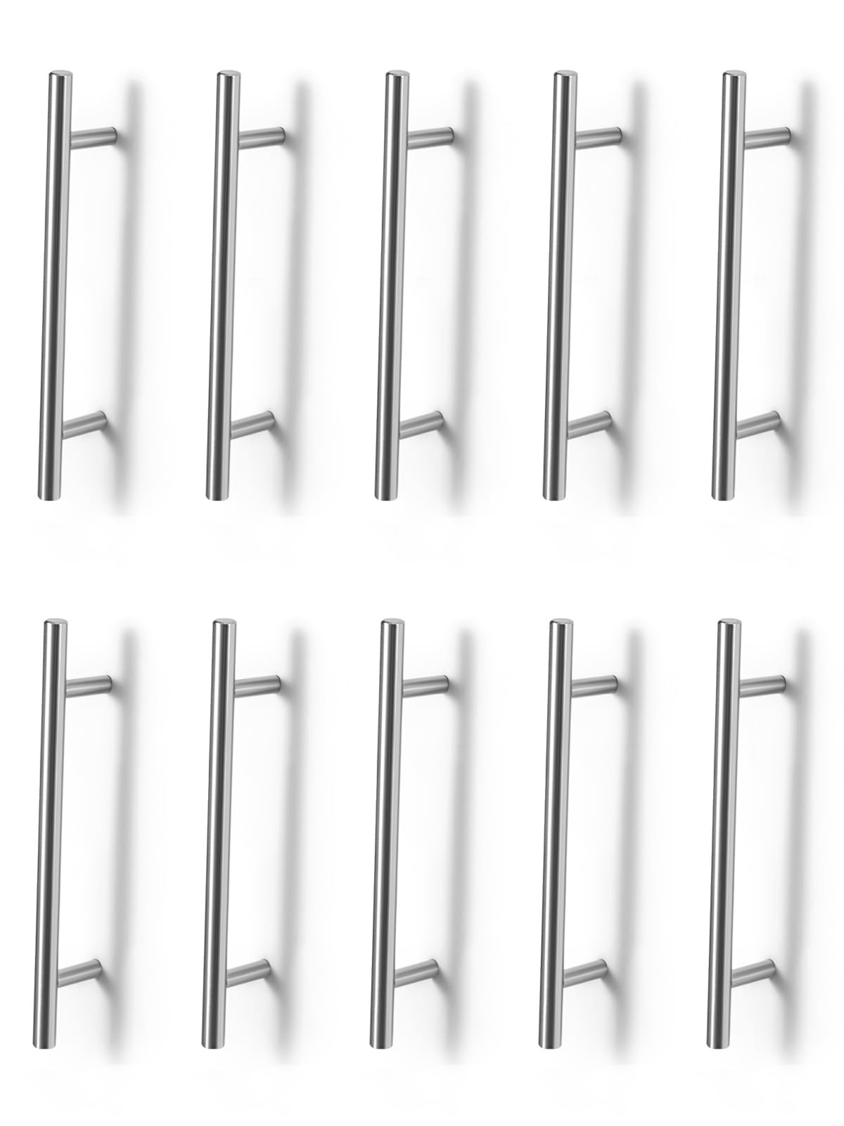 M.J COMFY-LIFE 10 Pack Cabinet Kitchen Handles, Bathroom Cabinet Handles (Silver, 96mm)