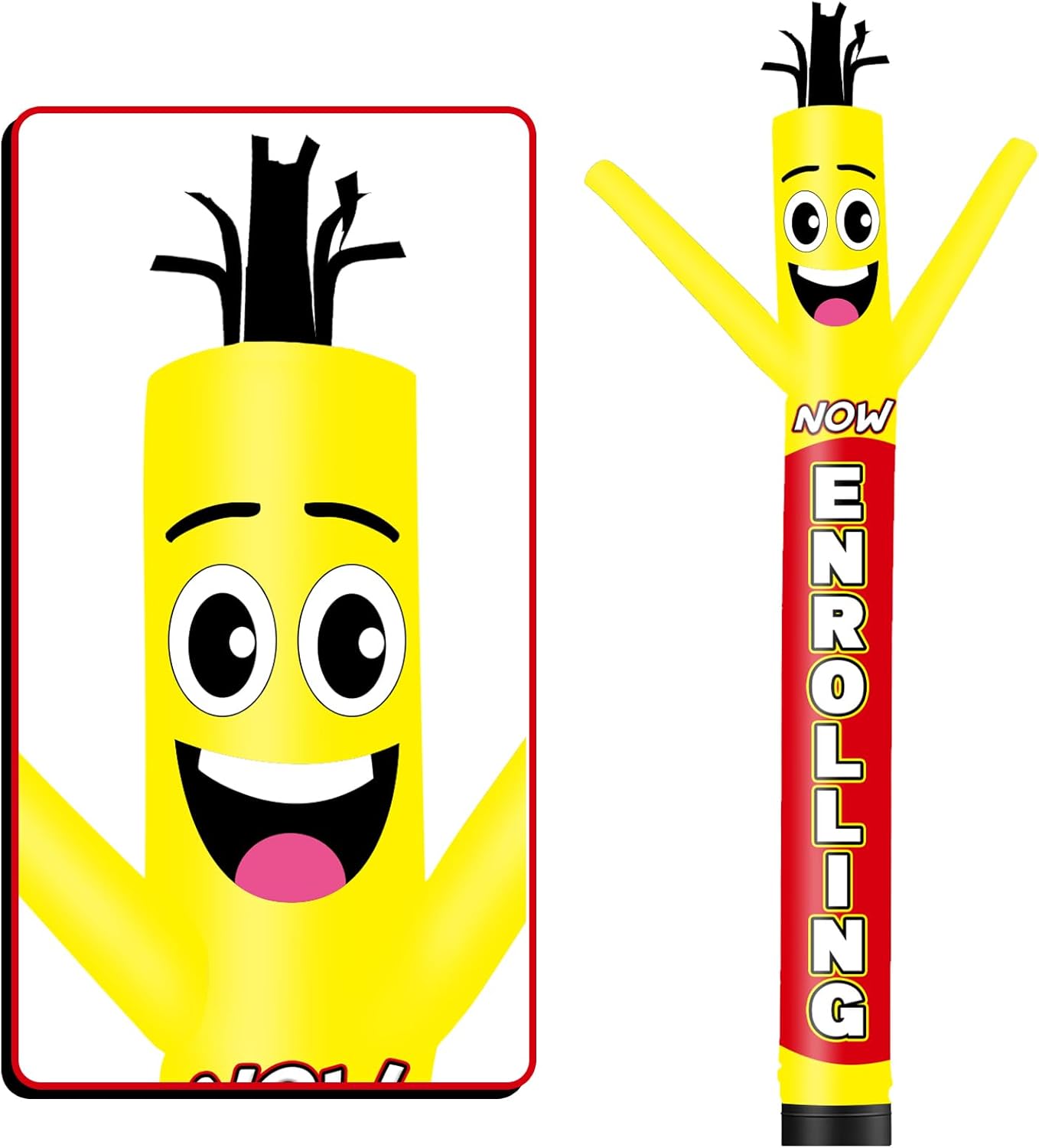 15FT Tall Now Enrolling Inflatable Tube Man (18''Diameter) Wacky Wavy Dancing Guy for Outdoor Decoration Advertising Business Promotion (Blower Not Included)