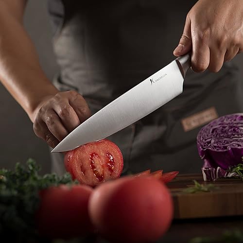 Miniatura 8 de Natura Series - Juego de 4 cuchillos de chef con caja de regalo, cuchillos de cocina ultra afilados con asas de madera natural