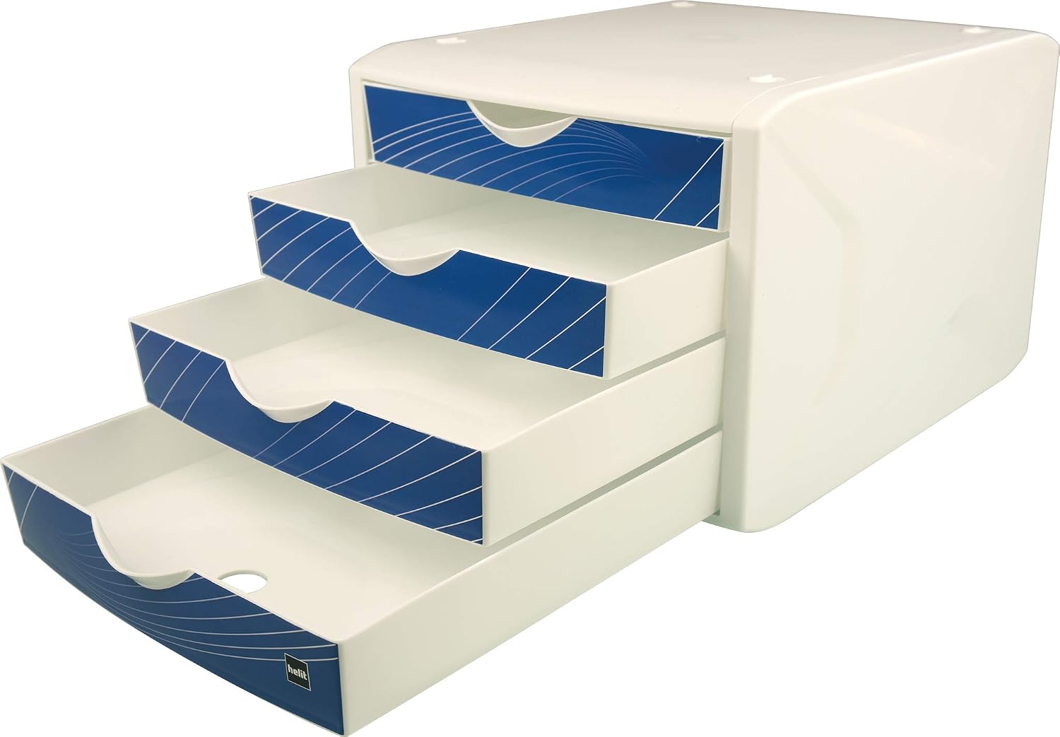 helit H6129534 Drawer Box – 'The Chameleon, 4 Drawers – White/Blue