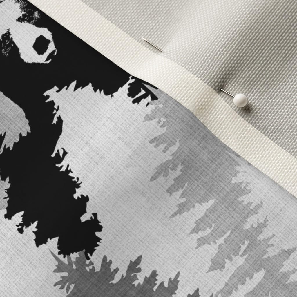 Spoonflower Fabric - Bear Camo Black White Bears Woodland Trees Camouflage Pine Tree Printed on Upholstery Velvet Fabric Fat Quarter - Upholstery Home Decor Bottomweight Apparel