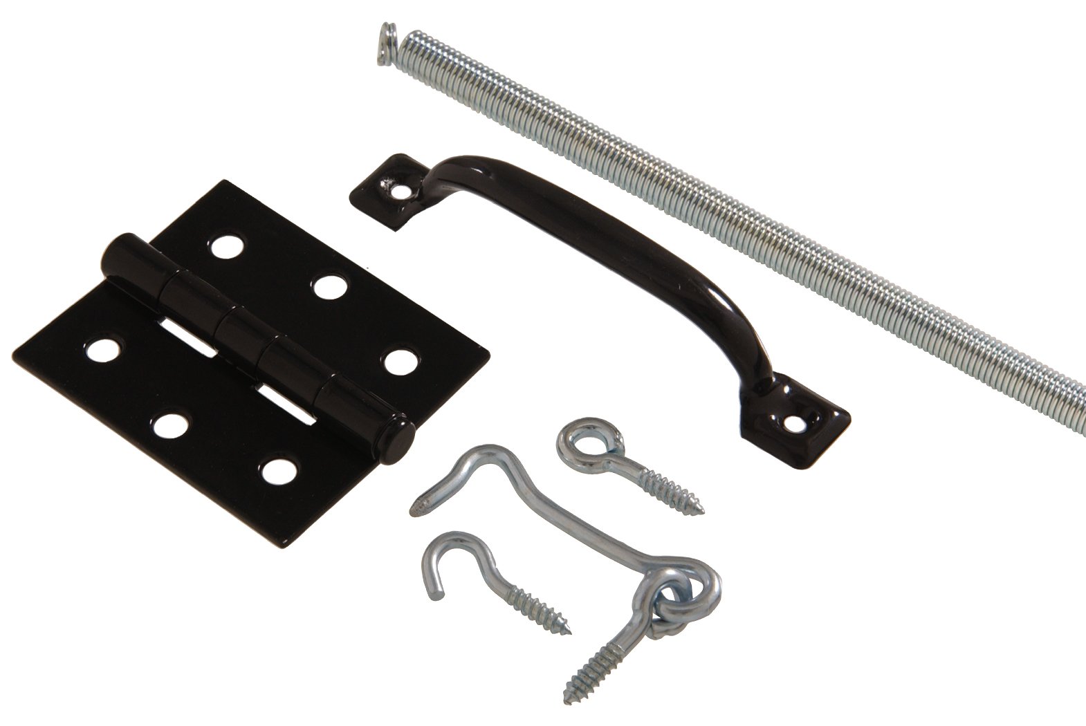 Kit de porte Hillman 853123 noir mat à 5 pièces pour rénovation de moustiquaire
