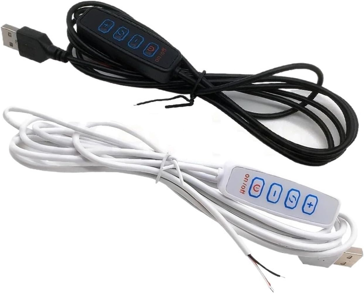 LED Controller USB LED dimmer 5V LED External Switch Control line 2m for Dual Color LED Light Strip Brightness and Color Temperature Adjustment(White 4-Key)
