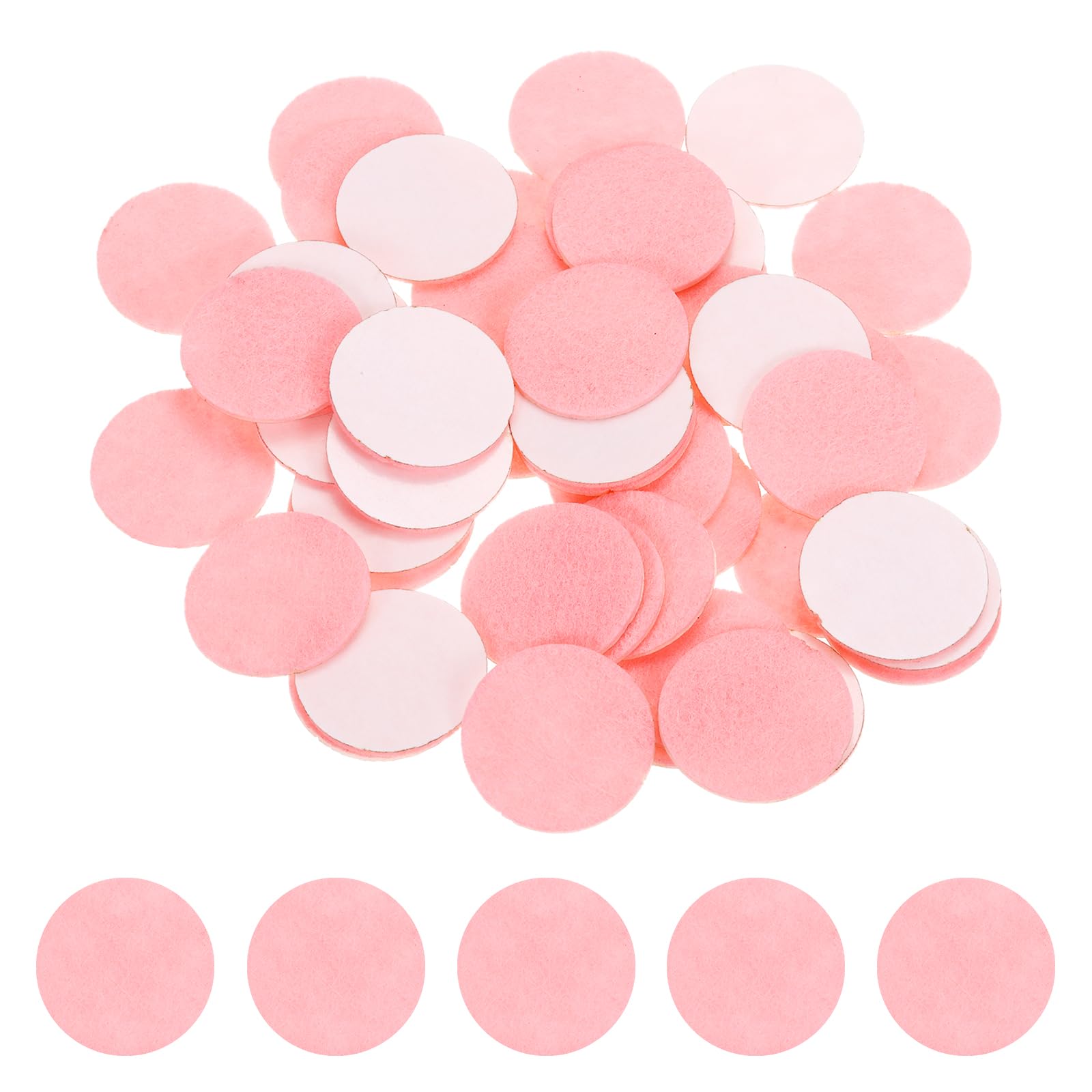 sourcing map 100 Pcs Adhesive Felt Circles, 1.5" Round Non-Woven Felt Pads Stickers Dots Pre Cut for DIY Crafts Sewing Handcraft Costume Holiday Decoration, Pink