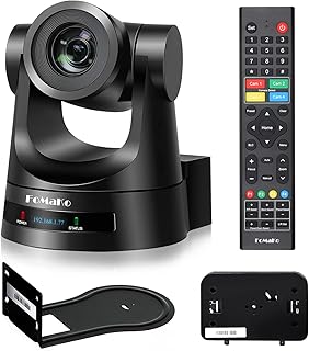 FoMaKo PTZ Camera HDMI 20x Optical Zoom 3G-SDI IP Live Streaming Camera, True to Life Colors, PoE Supports, HDMI PTZ Camera for Church Services Worship Education vMix OBS Wirecast (Black)