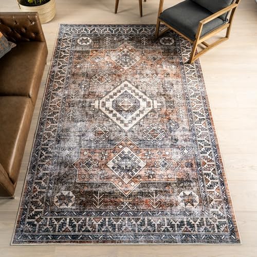 Nuloom Splashguard Layana Rust/Ivory, 6' x 9', Vintage, Soft and ...