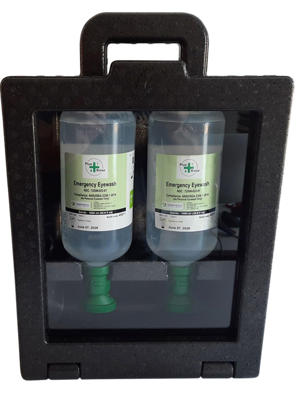 Plum Plus Rinse 48169 Large Eyewash Station, 5" Height, 10.5" Wide, 14.5" Length, 33.8 fl.oz. Volume, 2.4 lb., Polystyrene