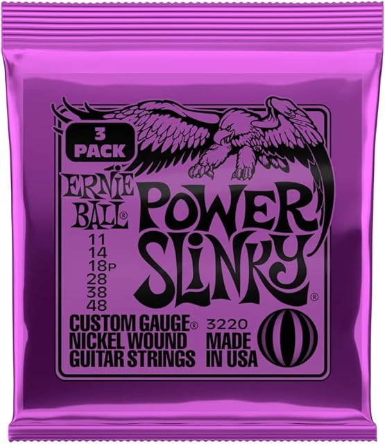 Ernie Ball Power Slinky Nickel Wound Electric Guitar Strings 3 Pack - 11-48 Gauge