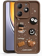 Cute Fun Ball | Taddy Cartoon 3D Smiley Coffee | Milk Case | Full Camera Protection Back Cover Compatible for itel A665L / itel_A70 - Brown