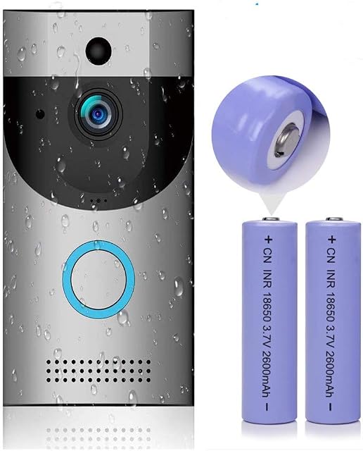 WiFi Video Doorbell with LED Ring HD Battery or AC Power PIR Detection Two-Way Audio Talk Notification/Alert on Phone Motion Detect Recording on SD Card or Cloud