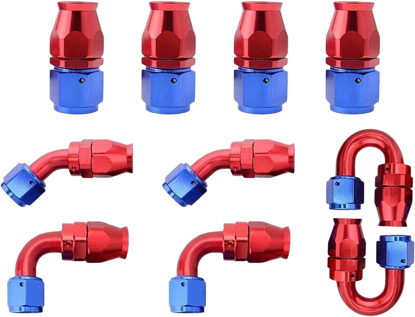 10PCS AN8 8AN PTFE Fuiel Hose End Fitting Adapter Kit E85 Fuiel Ga