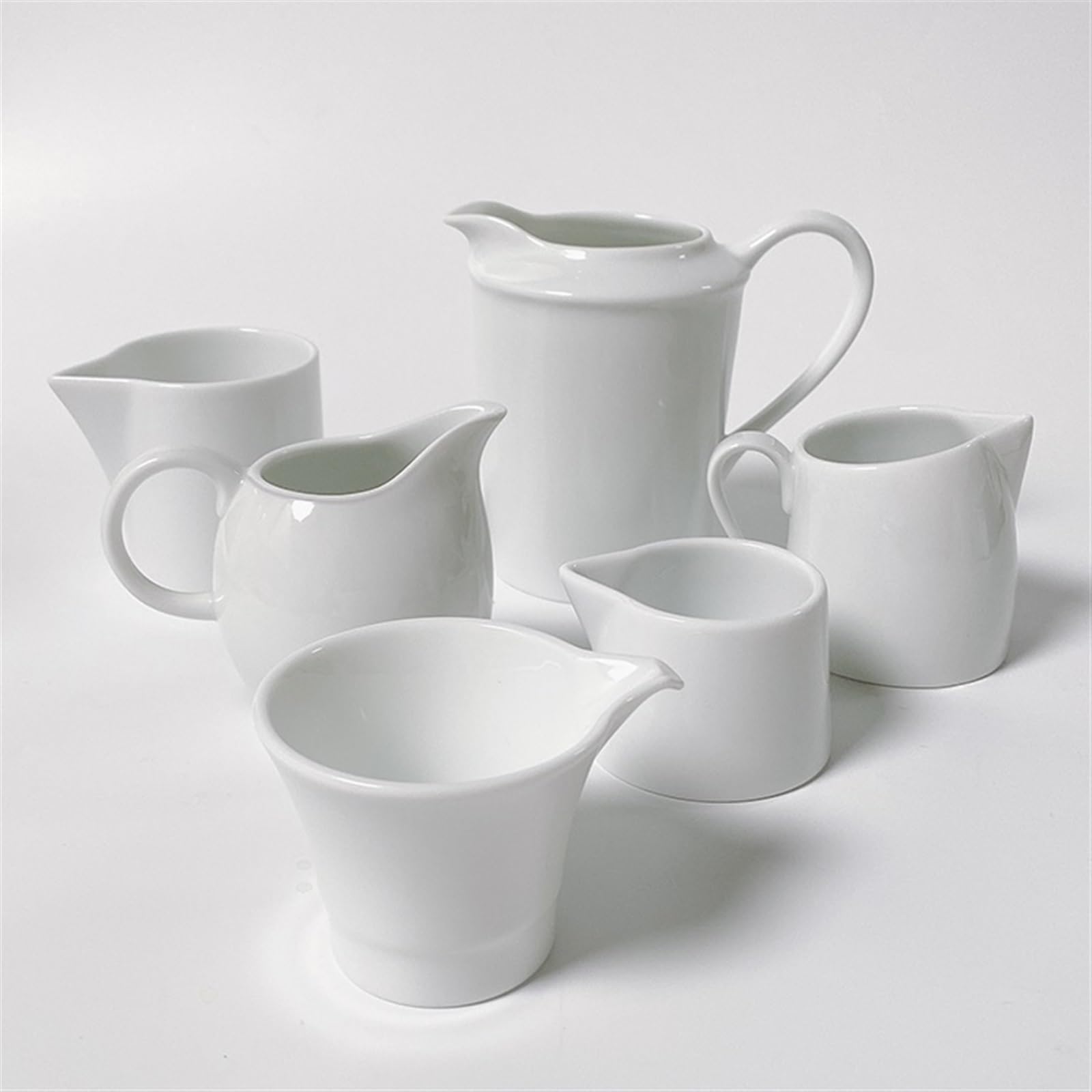Sauciere Sauciere aus Porzellan mit großem Ausguss und weniger Tropfen, weiße Sauciere, 4 oz/5,1 oz Saucierenständer(120ml)