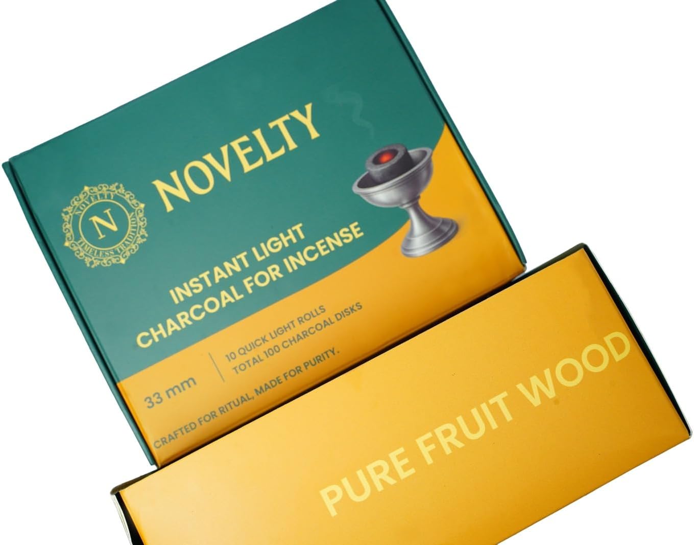 Novelty Quick Light Charcoal Discs – 100 Tablets (33mm) for Incense, Frankincense, Bakhoor & Resin Burners | Fast Lighting, Long Lasting & Clean Burning