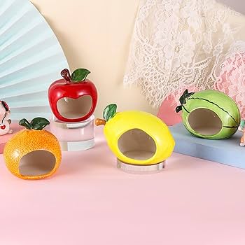 Amazon | moin moin ハムスター 小動物 ハウス いちご レッド