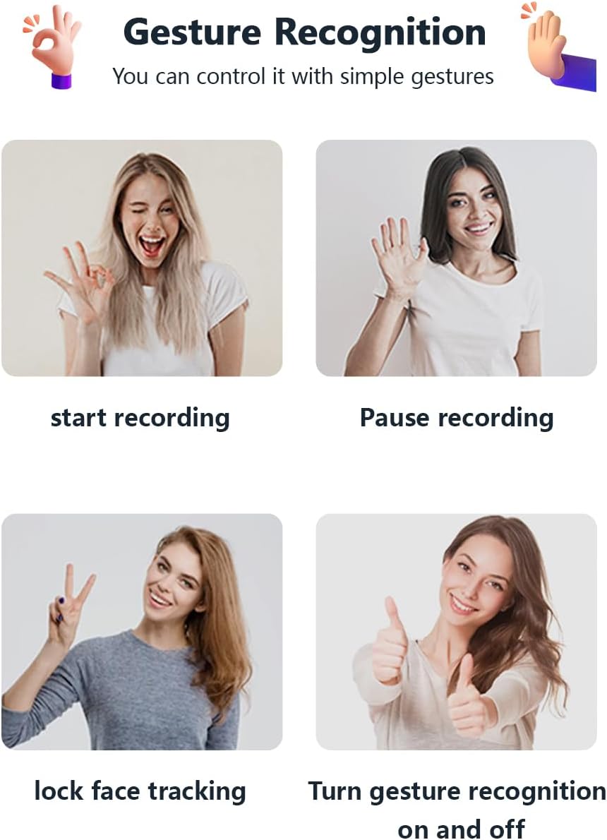 Auto Face Tracking Phone Holder,No App Required,360° Rotation Phone Camera Stand with Remote and Gesture Control, Smart Shooting Tripod for Vlog/TIK Tok Live Streaming YouTube Video Recording