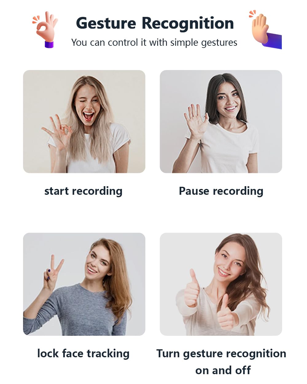 Auto Face Tracking Phone Holder,No App Required,360° Rotation Phone Camera Stand with Remote and Gesture Control, Smart Shooting Tripod for Vlog/TIK Tok Live Streaming YouTube Video Recording