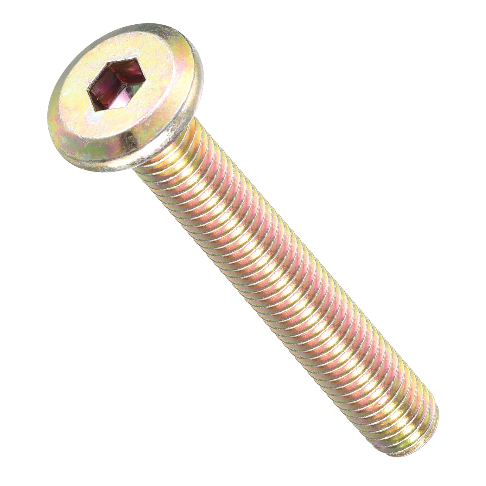 METALLIXITY Flat Head Hex Socket Cap Screws Bolts(M8-1.25x55) 10Pcs, Steel Hex Socket Furniture Bolts Screws