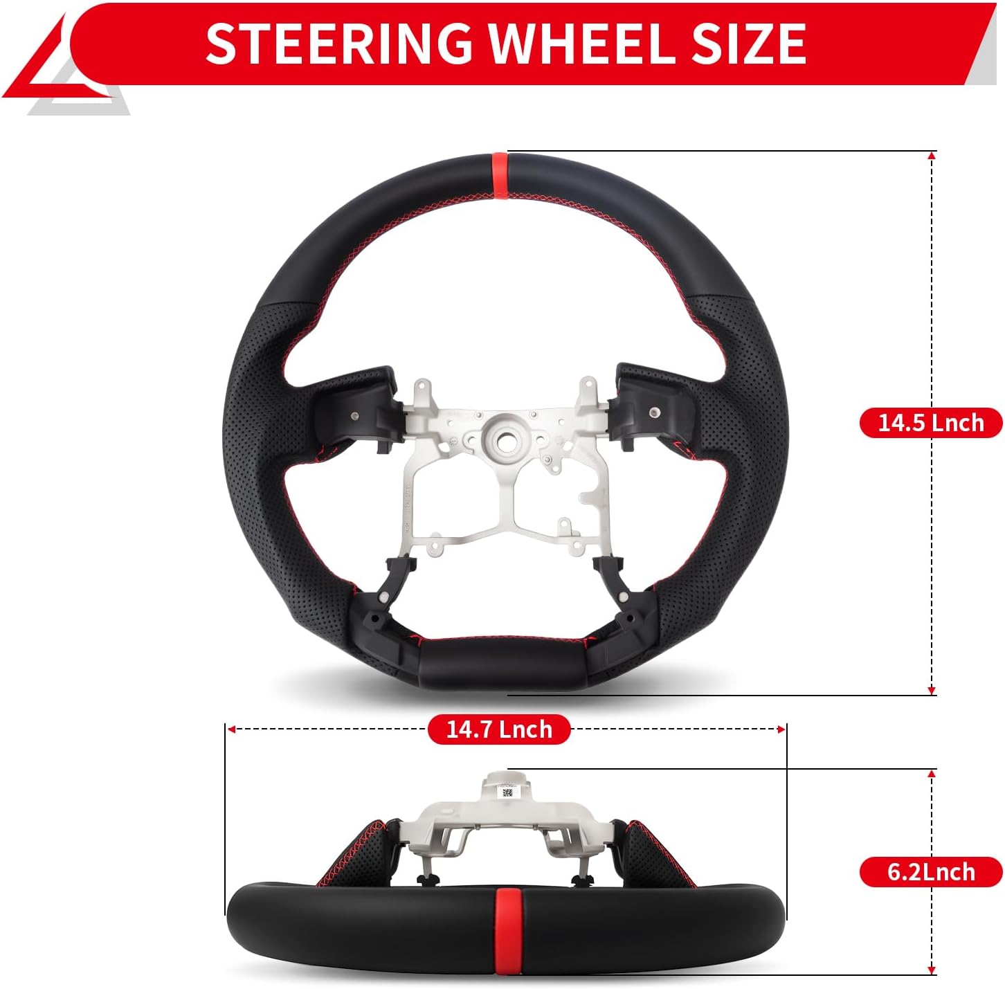 Genuine Toyota Steering Wheel Fit for 2010-2023 Toyota 4Runner, Fit for 2014-2021 Tundra, Fit for 2012-2023 Tacoma D-Shaped Flat Black Perforated Leather Steering Wheel(Without Heated Function)