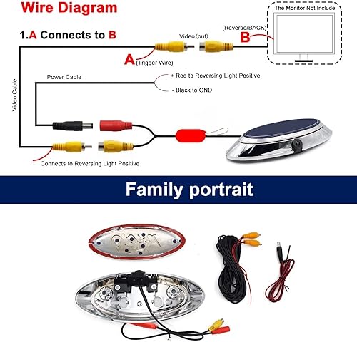 Miniatura 7 de Cámara de respaldo emblema del mercado de accesorios para F150 (2004-2014)F250 F350 F450 (2009-2014) Flex (2009-2012) Ranger 2012 CVBS  AHD Dual