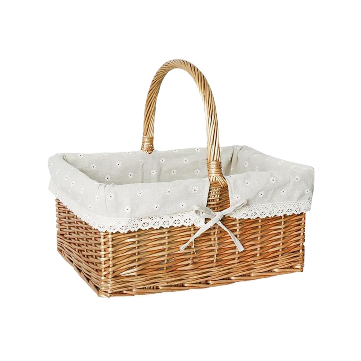 Alipis Cesta De Flores Tejida A Mano Multiusos De Mimbre Para Picnic Decoración Del Hogar Almacenamiento Y Decoración De Fiestas.