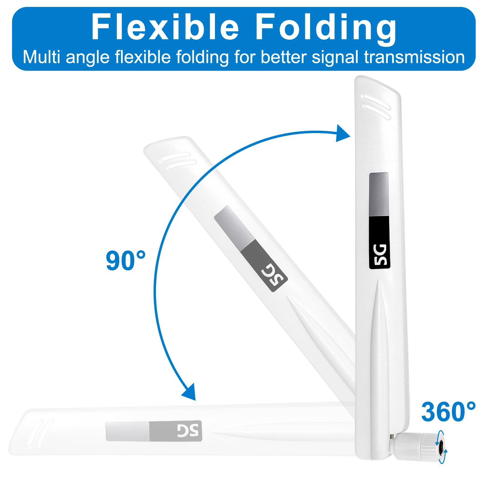 Antena 5G LTE Omni-Directional Antenna, 18DBI Amplificador de Señal WiFi Alta Ganancia, 600-6000MHz para Routers Inalámbricos,PCI,Monitores de Cámara,Extensores