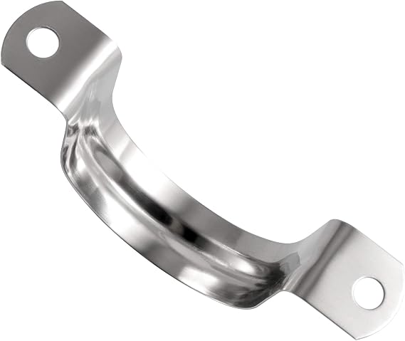 HOZEON 100 PCS 1-1/2 Inch Inches Stainless Steel Pipe Strap, M40 Strong and Durable Two Hole Strap U Bracket, Rigid Pipe Strap Clamp for Fixing Various Pipe On Different Surfaces