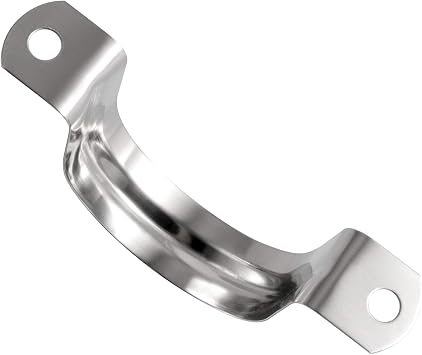 HOZEON 100 PCS 1-1/2 Inch Inches Stainless Steel Pipe Strap, M40 Strong and Durable Two Hole Strap U Bracket, Rigid Pipe Strap Clamp for Fixing Various Pipe On Different Surfaces