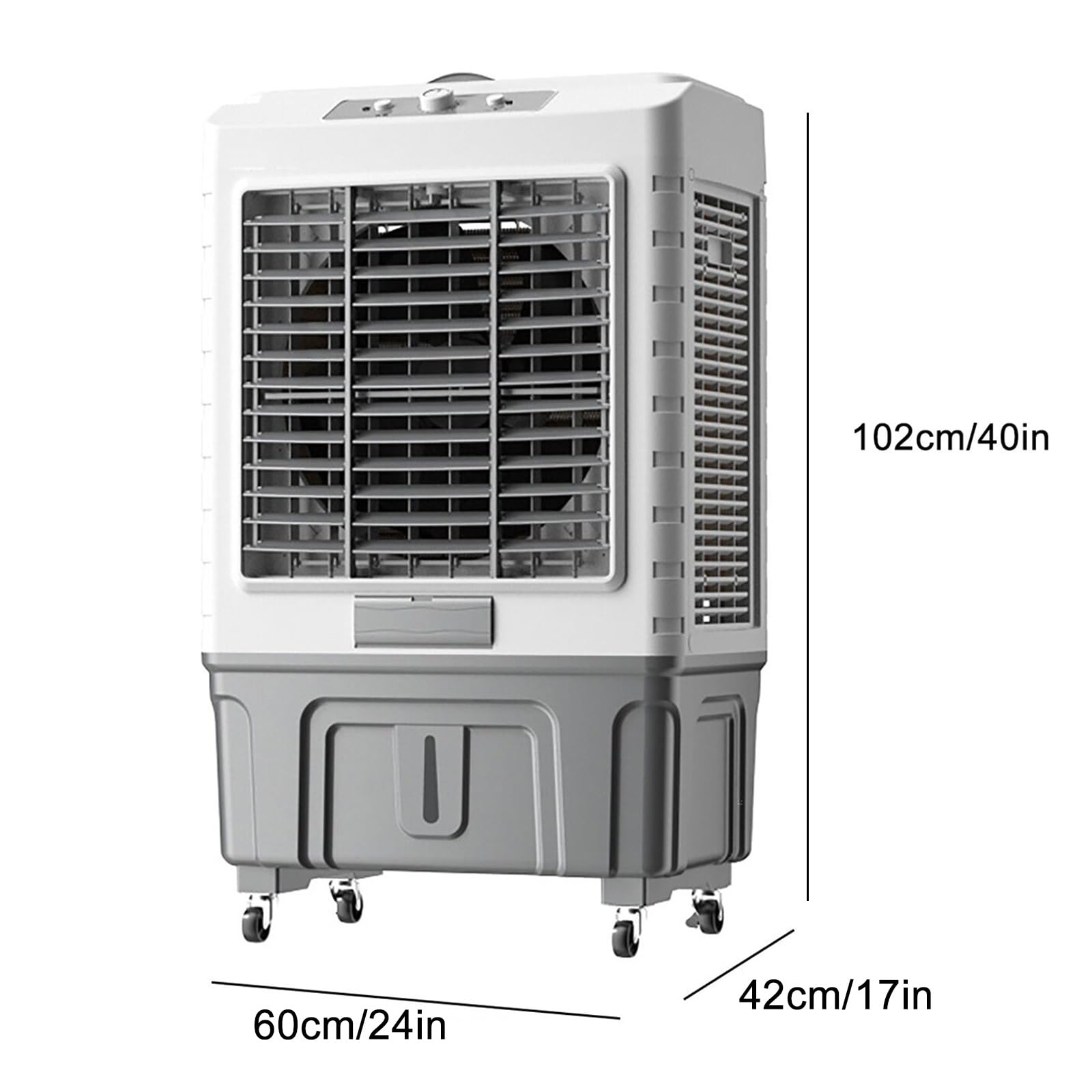 Raffrescatore evaporativo con impacchi di Ghiaccio, Ventilatore nebulizzatore Portatile per Officina, Controllo a 3 velocità, Ampio Angolo di Oscillazione, Sistema di Raffreddamento ad Acqua