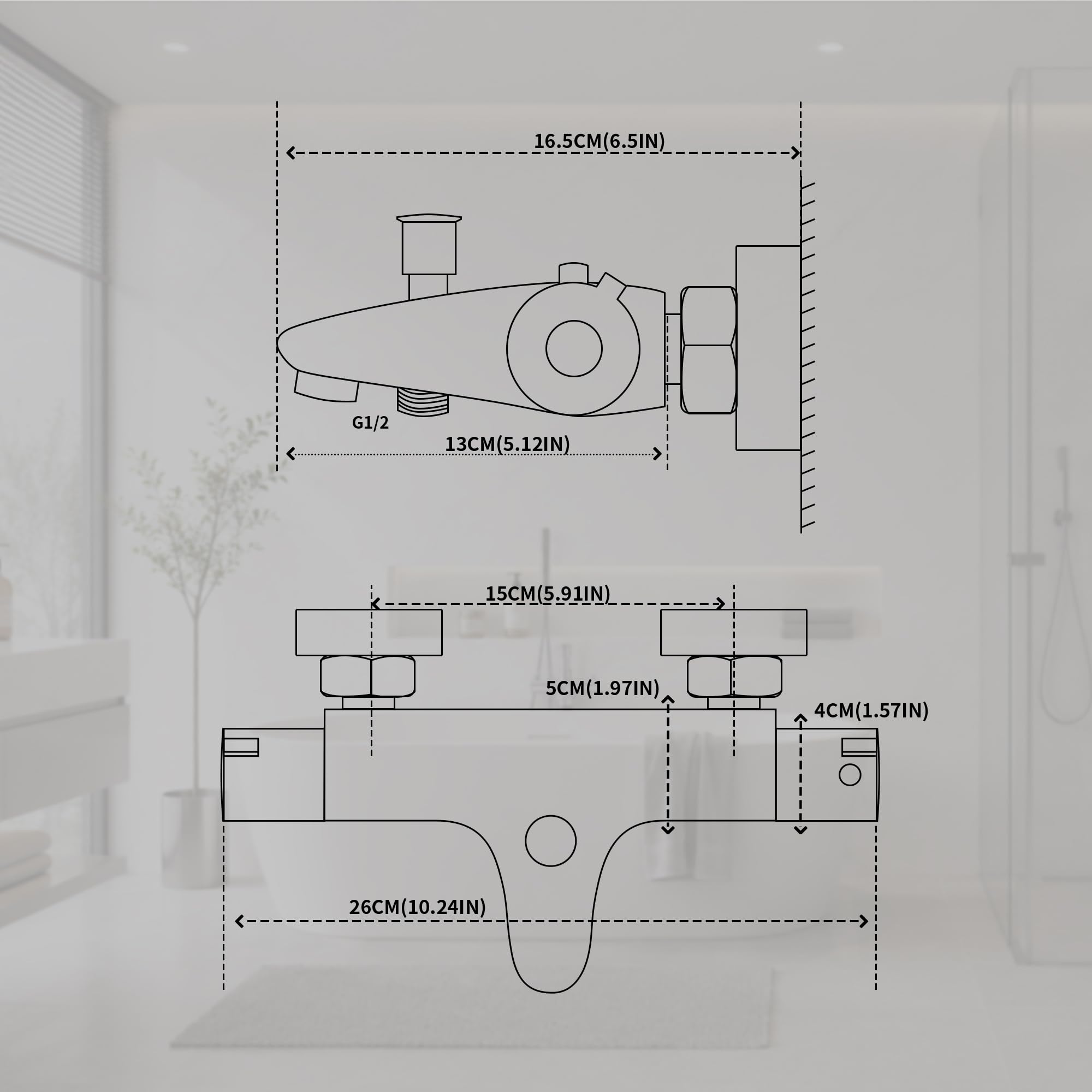 MORADO Mezclador Termostatico para Baño,Grifo Ducha Termostatico,Grifo Termostatico Bañera,Acabado Cromado