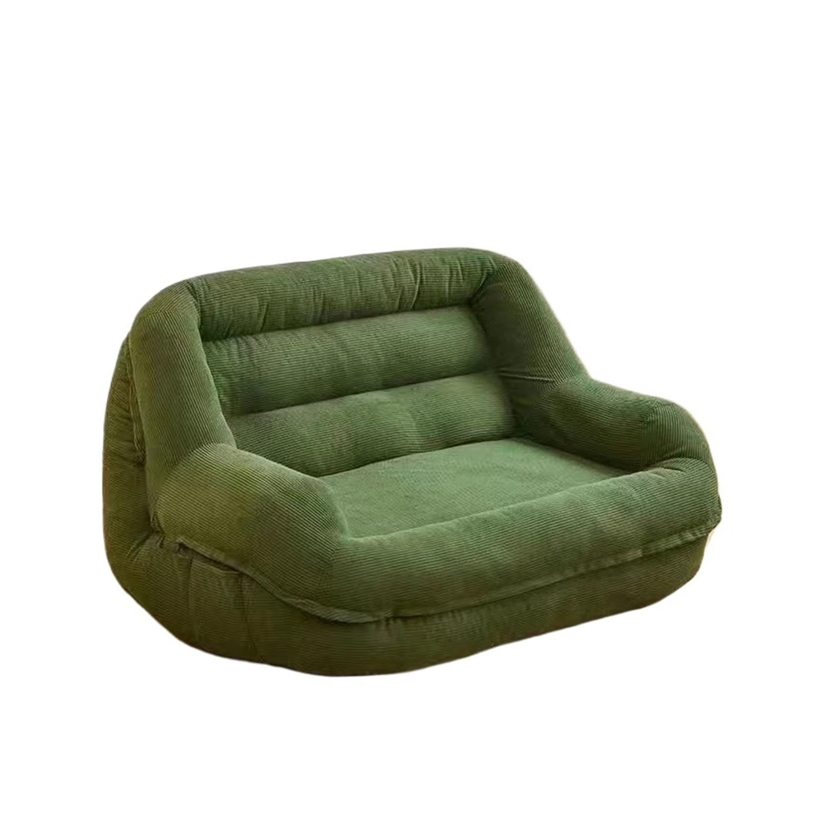 Tragbares Lazy-Sofa, Wohnzimmer-Einzelsofa, Tatami-Loungesessel for Erwachsene, entspannendes Einzelsofa, Moderne Mikro-Wohnmöbel(Double - Green)