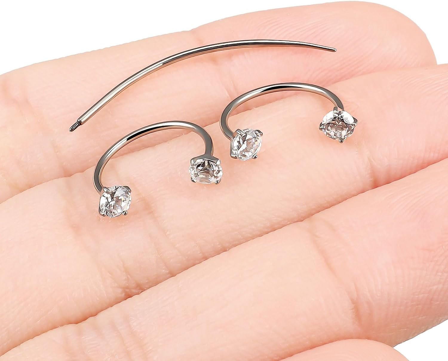 F136 Titanium 20/18/16/14g Horseshoe Nose Septum Lip Ear Rings Piercings 8/10/12mm Cartilage Helix Daith Earrings Jewelry for Women Men